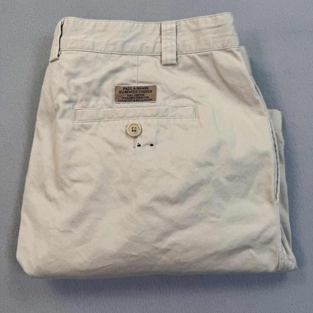 Paul & Shark Shorts Mens 42 Beige Summer Chino Relaxed Fit Cotton Italy Twill